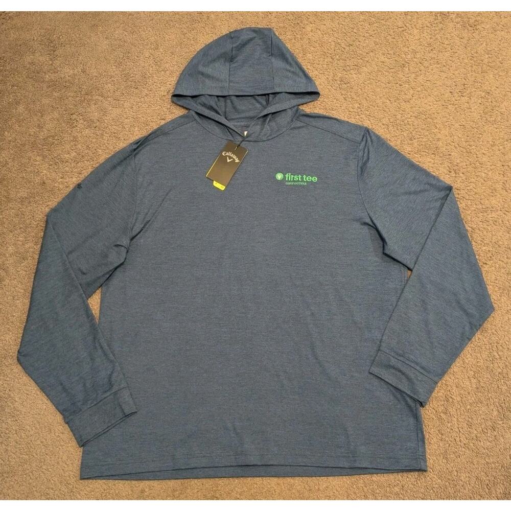 Callaway Peacoat Navy Heather Soft Touch Hoodie CGm774SU New with Tags! Men's XL